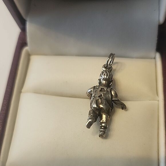 SUNWEST Walking Toddler Boy Sterling Silver Charm Pendant Gift Parent Mother 925 - Picture 3 of 4